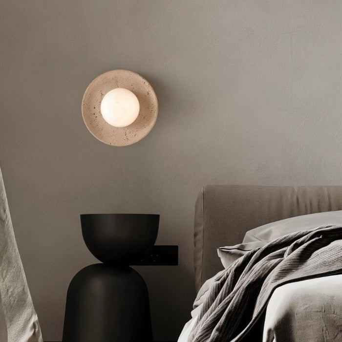 Japandi Travertine Table Lamp – Eretoq