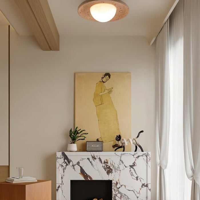 Japandi Travertine Table Lamp – Eretoq