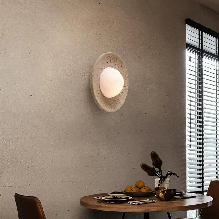 Japandi Travertine Table Lamp – Eretoq
