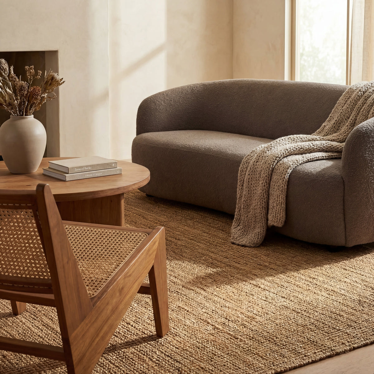 Japandi Ribbed Jute Rug - Natural – view 4