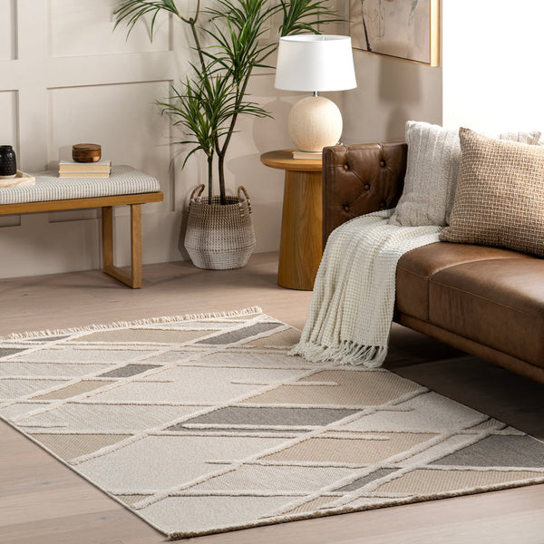 Japandi Ivory Trellis Rug