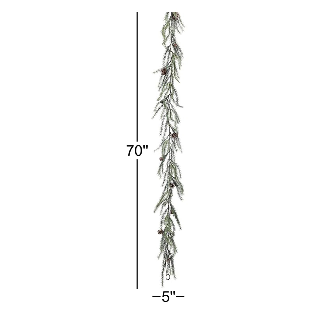Frosted pine garland dimensions