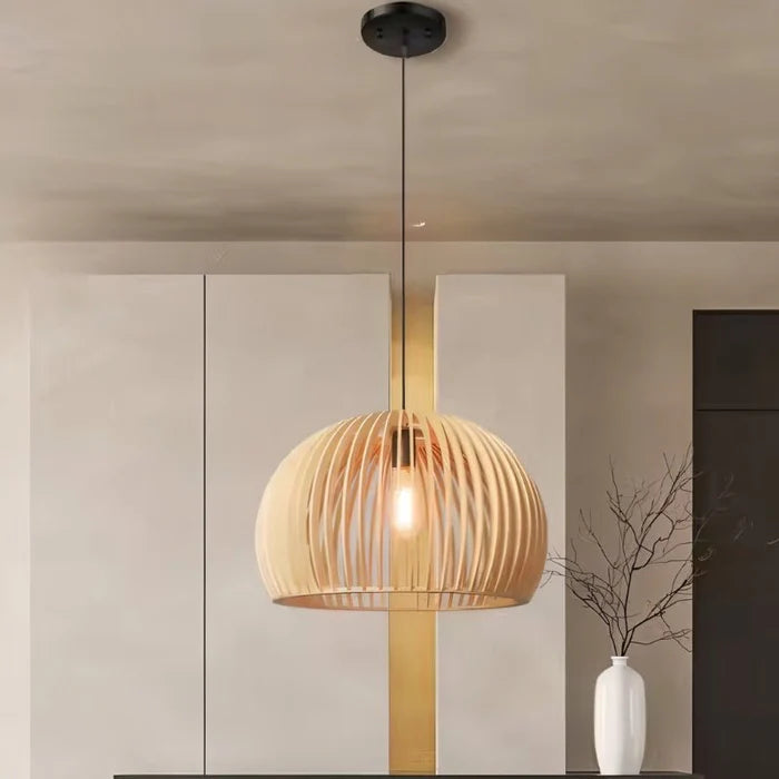 Japandi Compact Brass Pendant Light – Fulvo