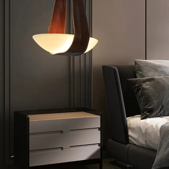 Japandi Sculptural Matte Pendant Light – Fune