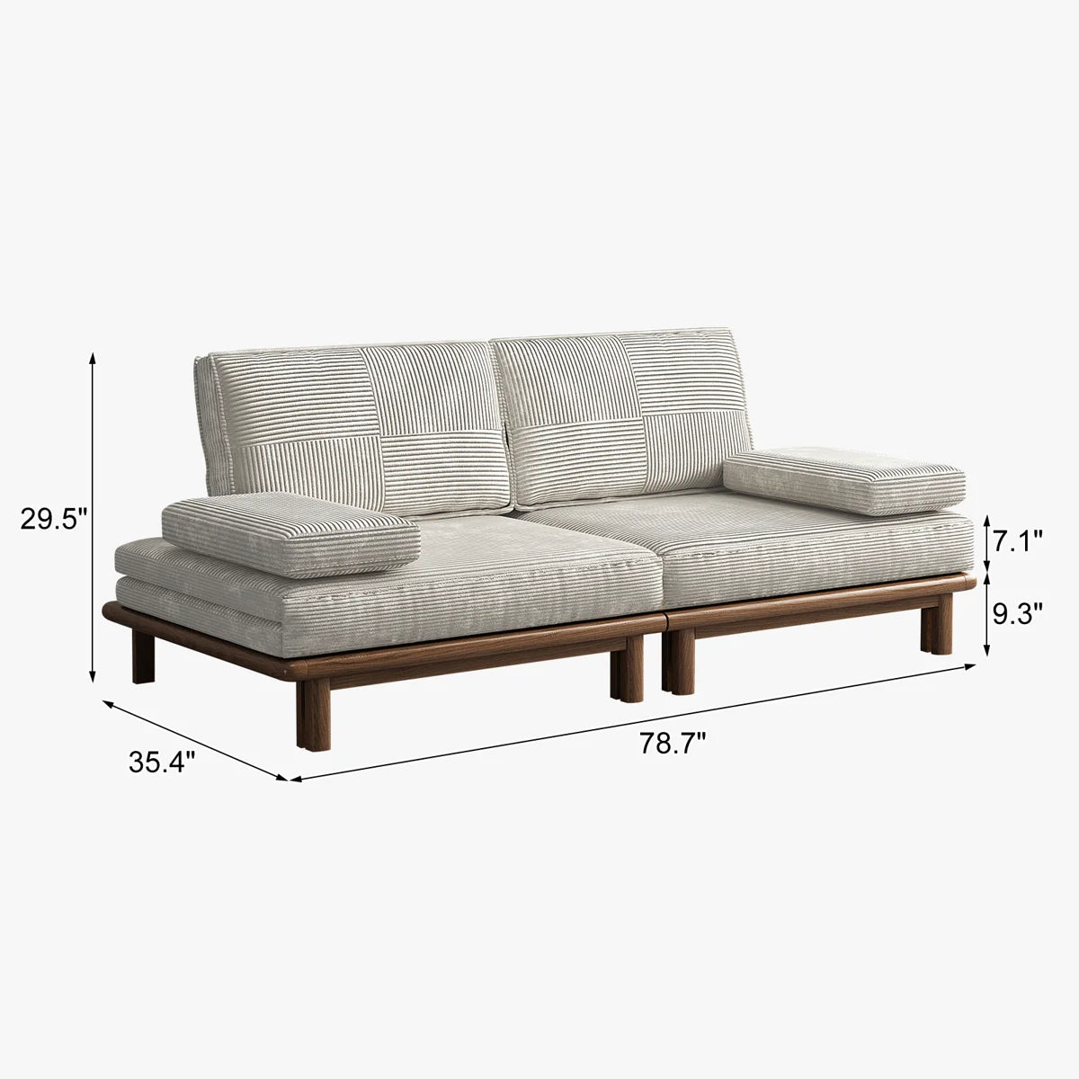 Gagik sofa dimensions: 78.7 inches wide, 35.4 inches deep, 29.5 inches high