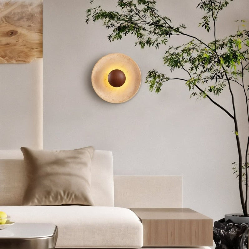 Japandi Rectangular Travertine Wall Lamp With Soft Glow – Glova