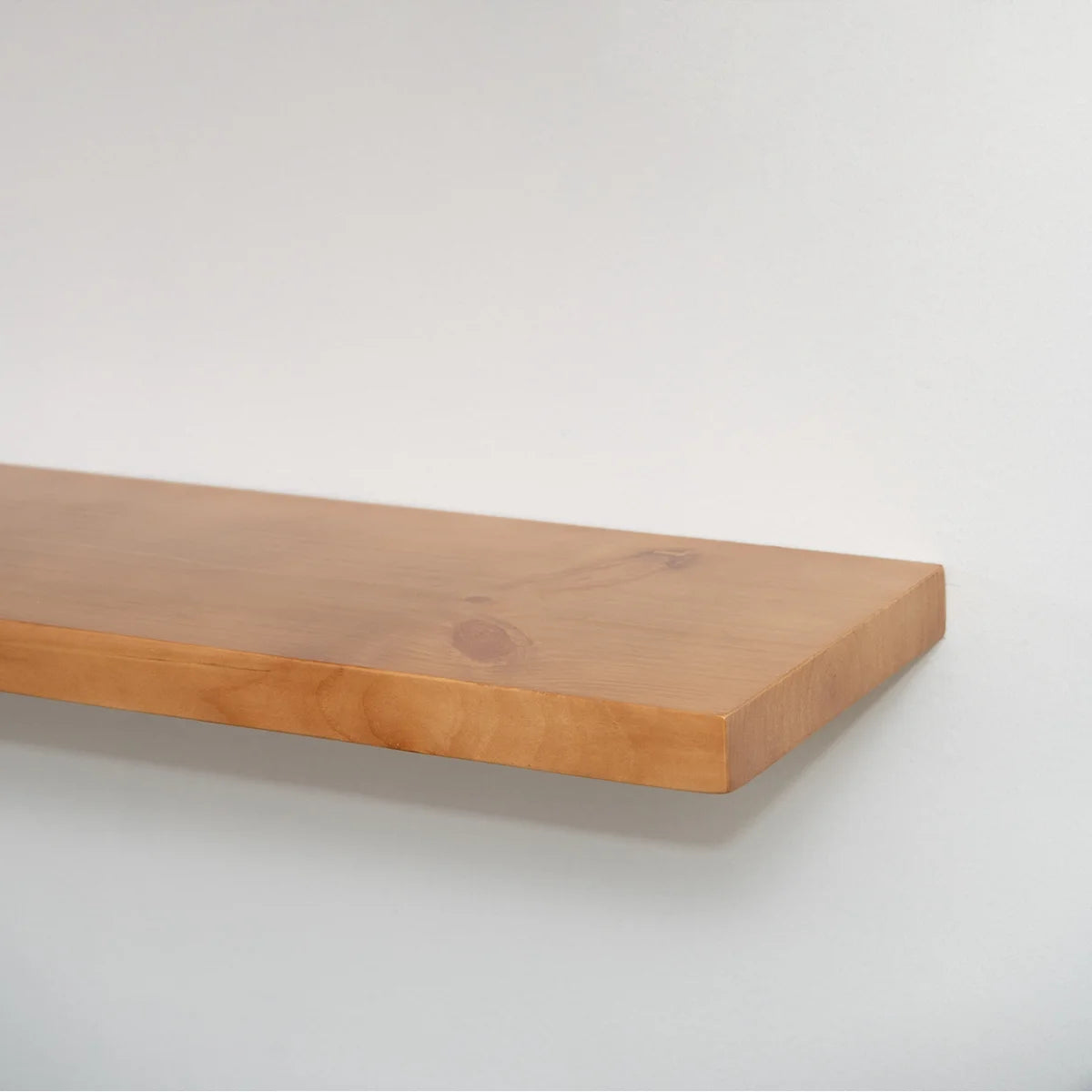 Close-up of the Haby oak shelf