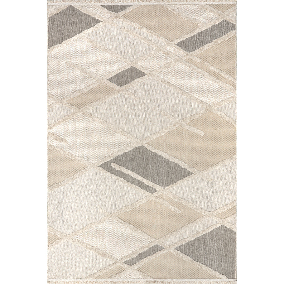 Japandi Ivory Trellis Rug