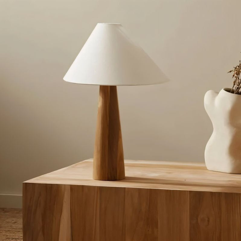 Japandi Solid Wood Table Lamp With Clean Lines – Holza