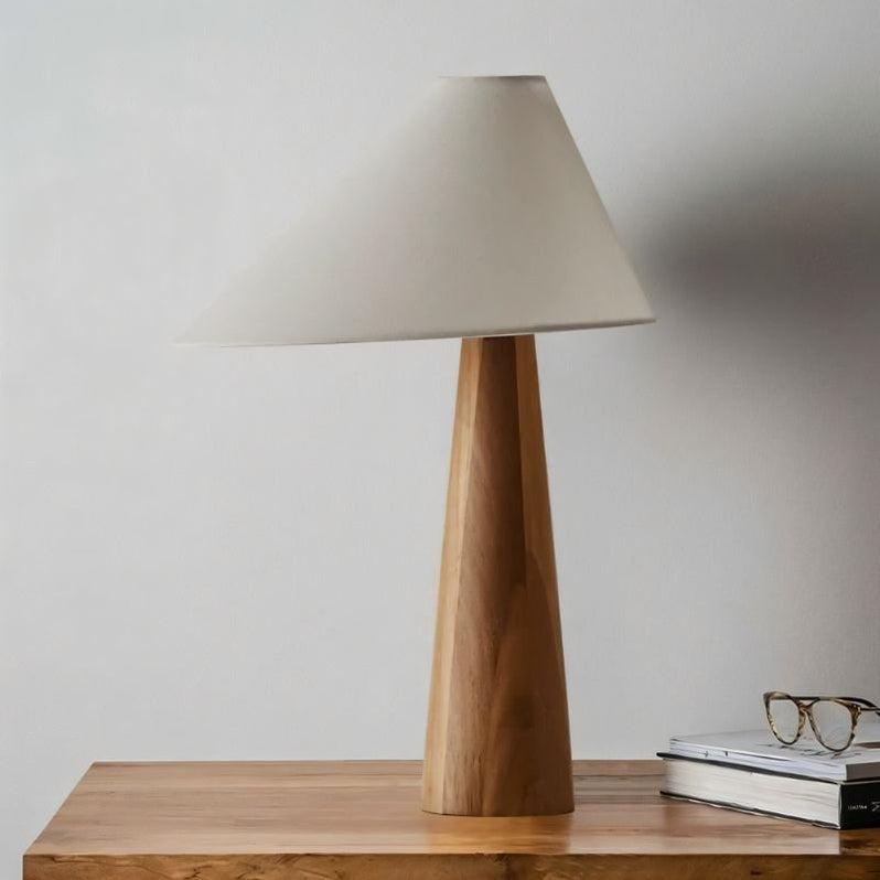 Japandi Solid Wood Table Lamp With Clean Lines – Holza