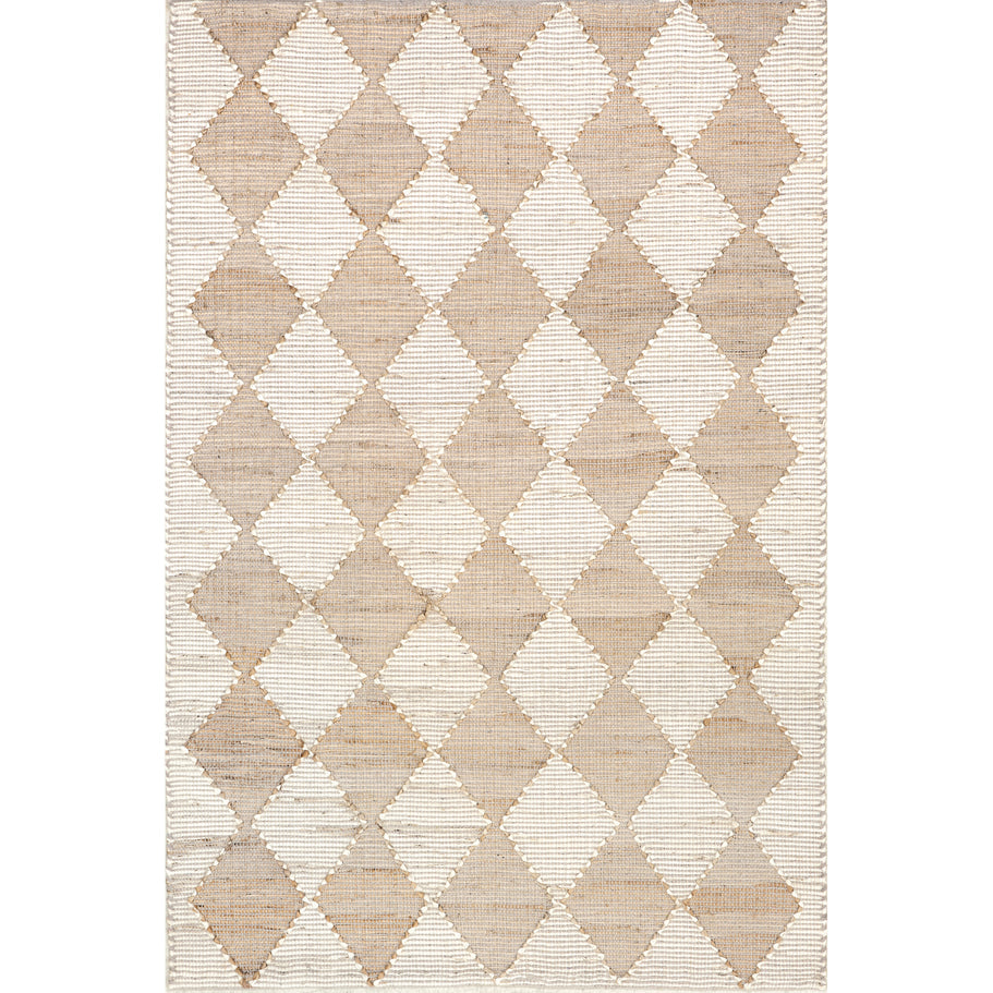 Japandi Natural Diamond Trellis Rug