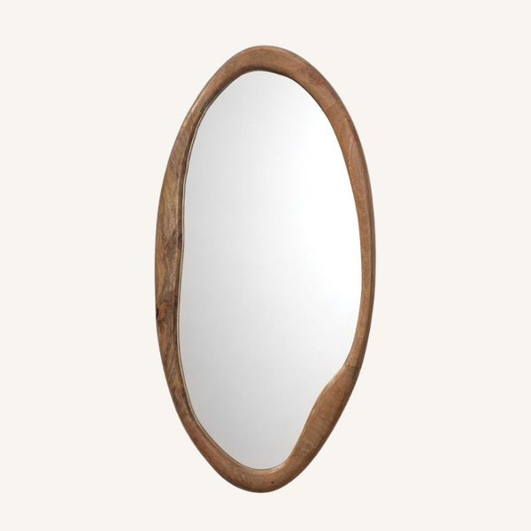 Japandi Organic Oval Mirror