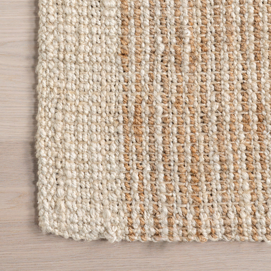 Japandi Ivory Jute Bordered Rug