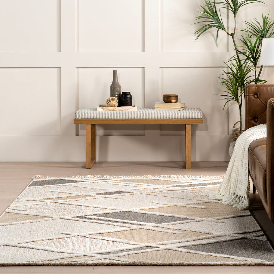 Japandi Ivory Trellis Rug