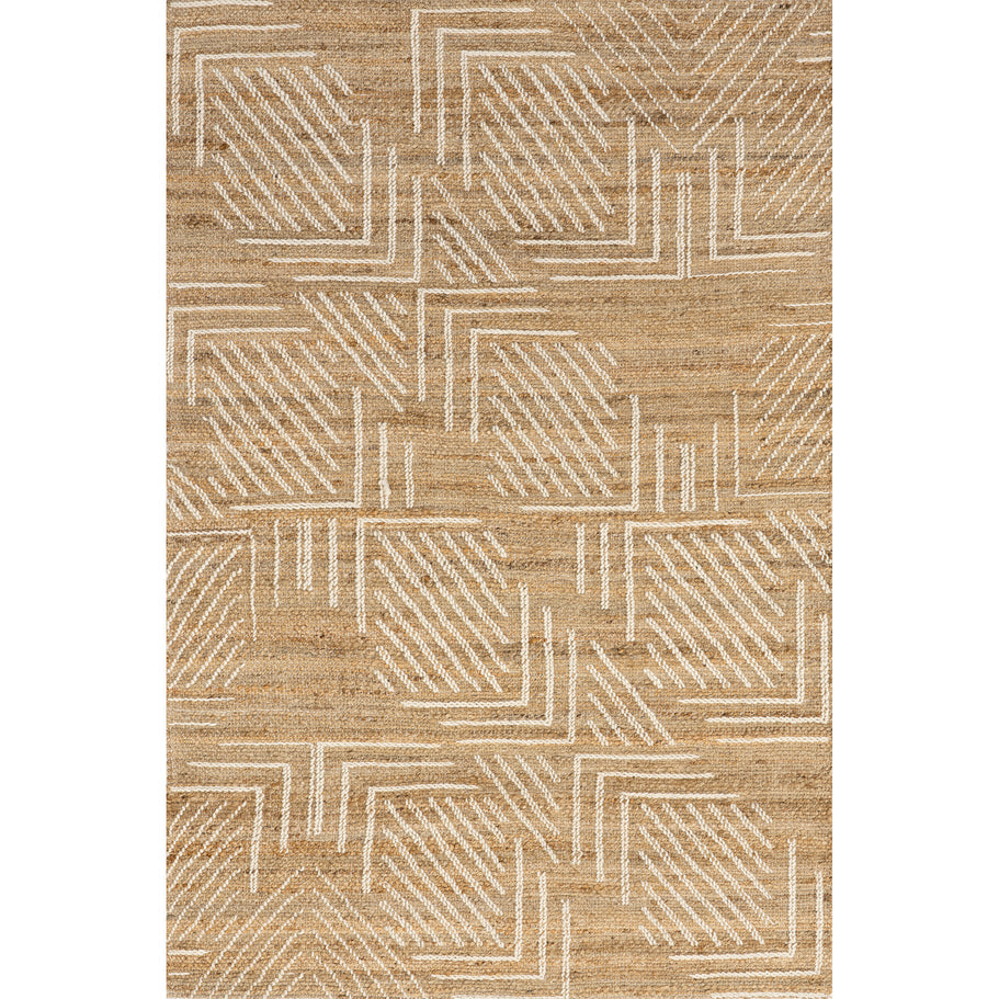 Japandi Geometric Jute Rug