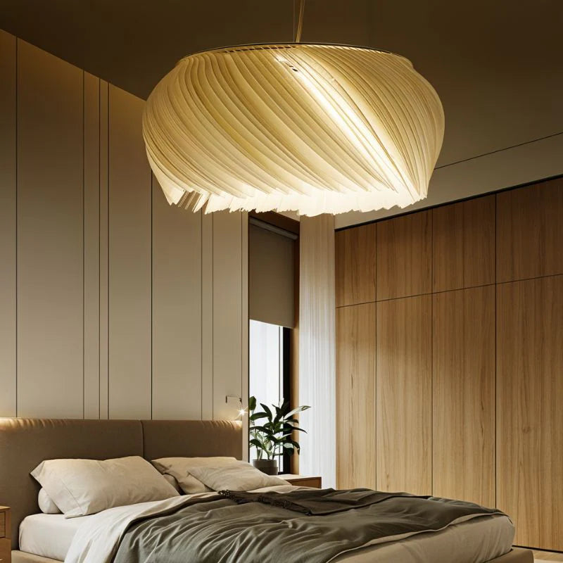 Japandi Curved Metal & Opal Glass Chandelier – Malakos