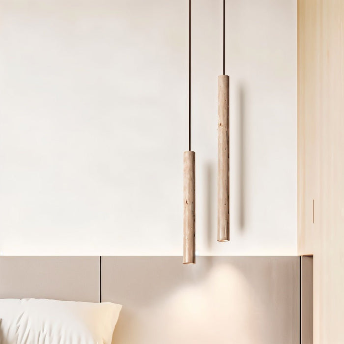 Japandi Sculpted Wood Pendant Light – Marus