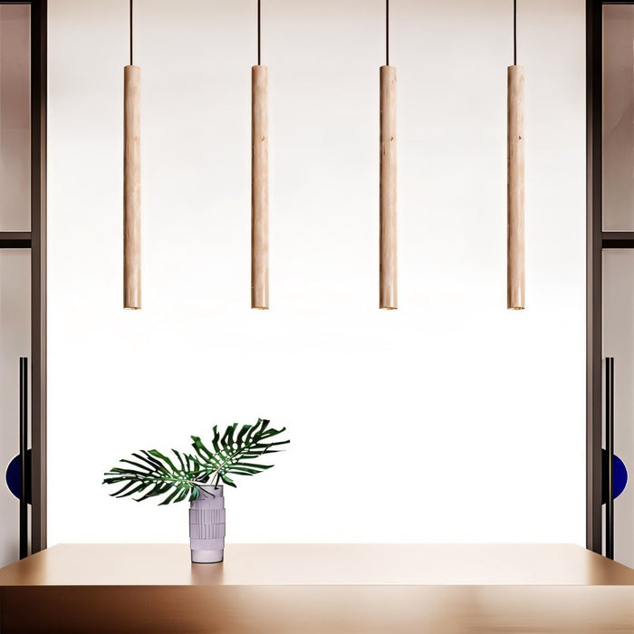 Japandi Sculpted Wood Pendant Light – Marus