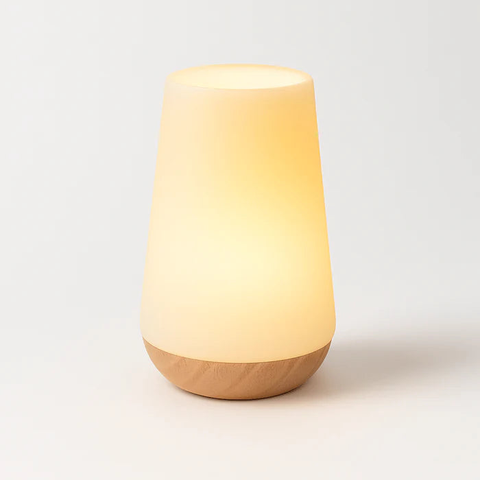 Japandi Linen Shade Table Lamp With Curved Form – Halina