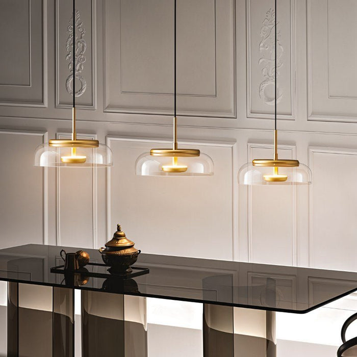 Japandi Linear Brass Chandelier – Nordlite