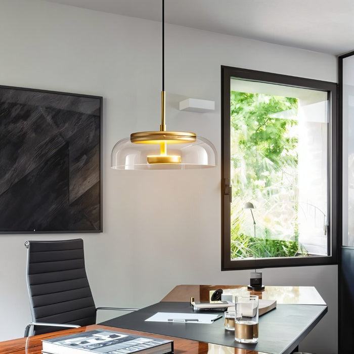 Japandi Linear Brass Chandelier – Nordlite