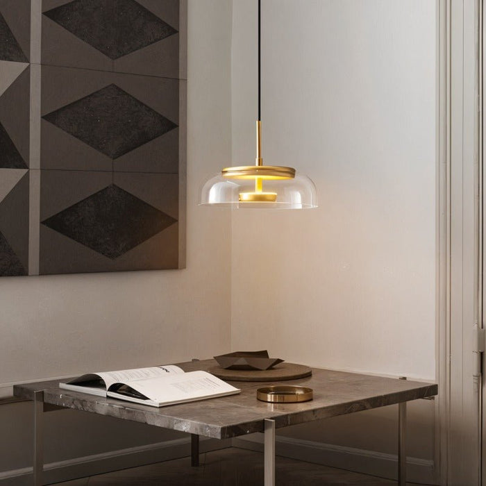 Japandi Linear Brass Chandelier – Nordlite
