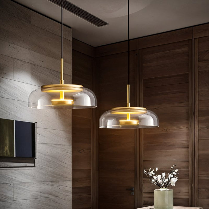 Japandi Linear Brass Chandelier – Nordlite
