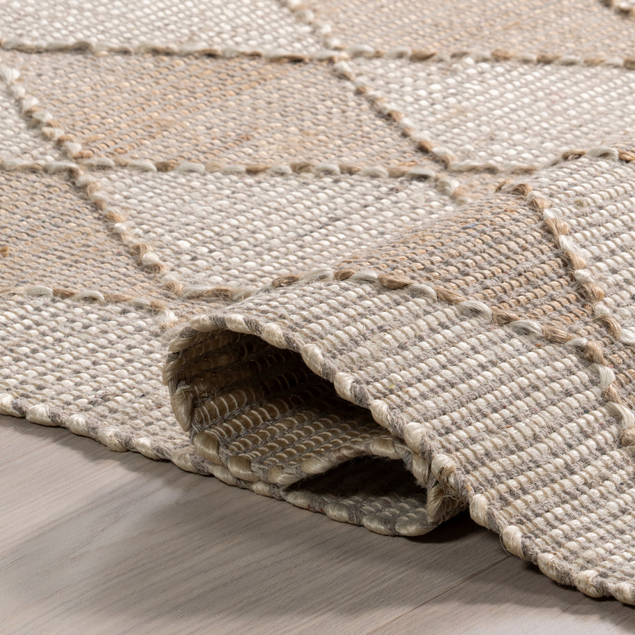 Japandi Natural Diamond Trellis Rug