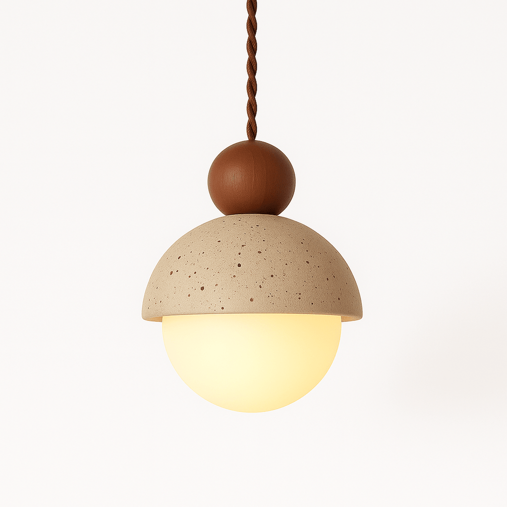 Japandi Stone & Brass Pendant Light – Palermo