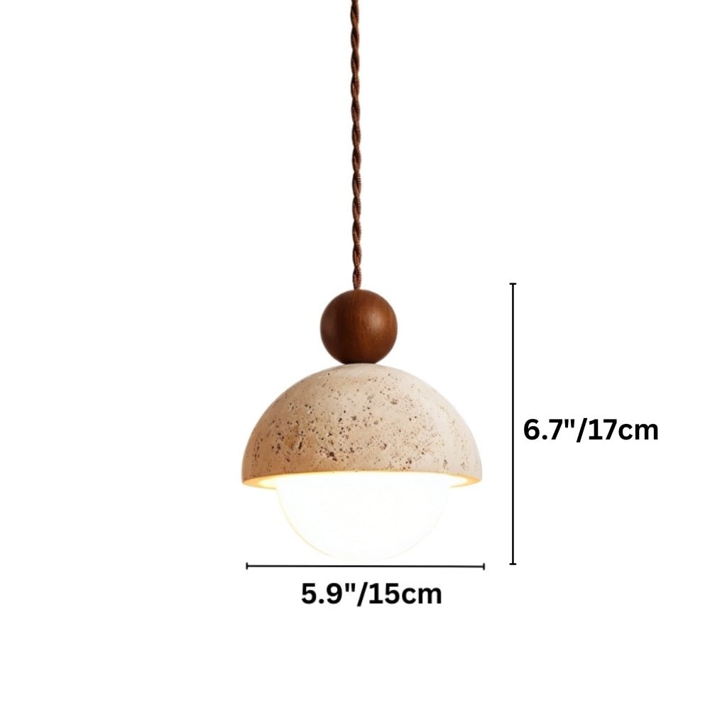 Japandi Stone & Brass Pendant Light – Palermo
