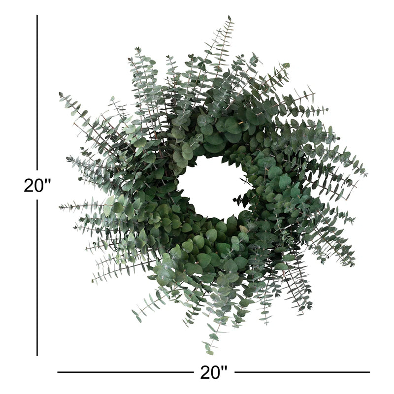 Japandi Preserved Eucalyptus Wreath, 19"