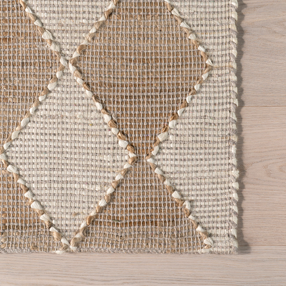 Japandi Natural Diamond Trellis Rug