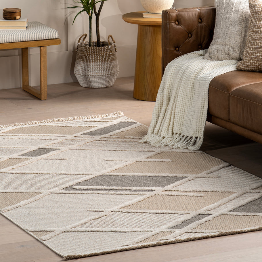 Japandi Ivory Trellis Rug