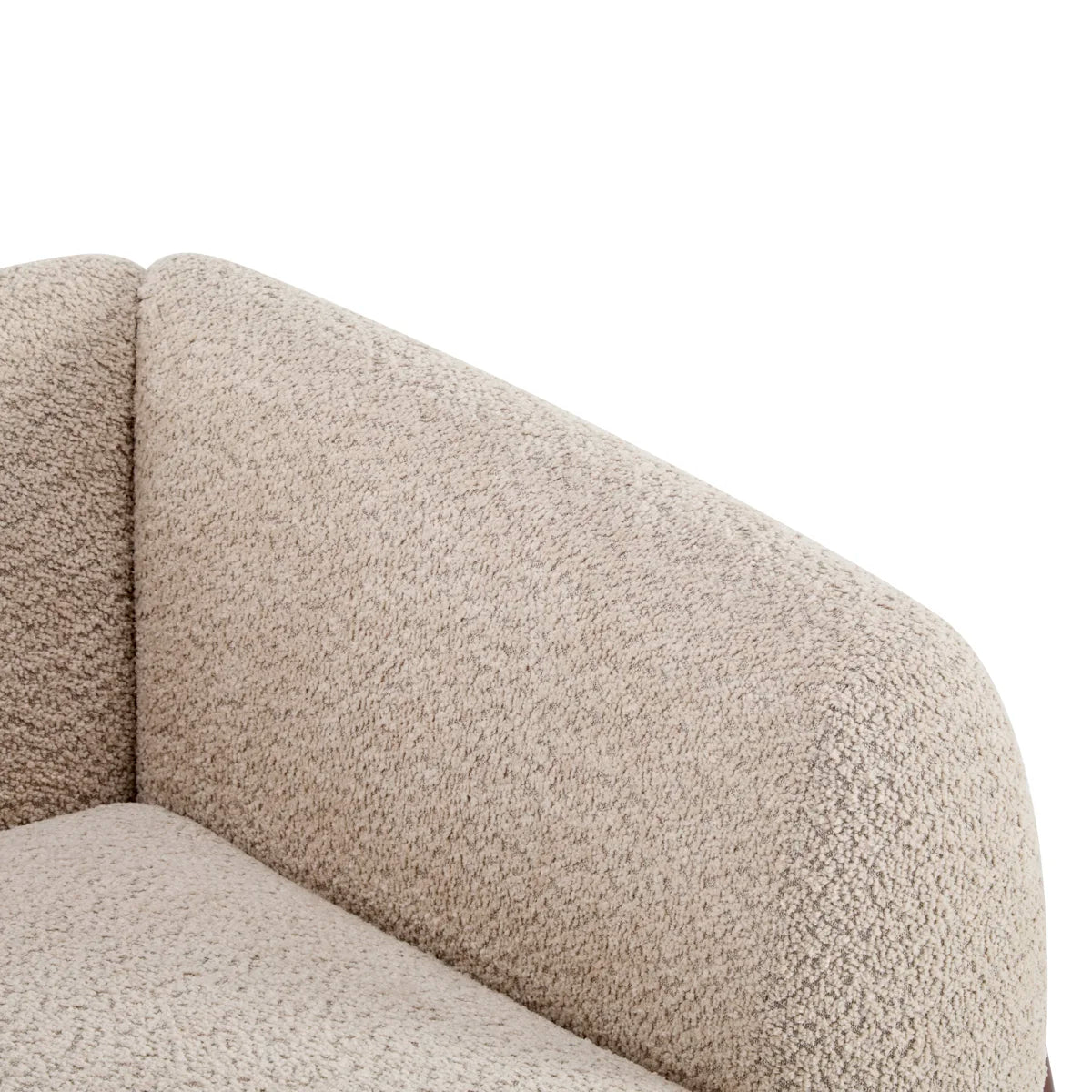 Close-up of the rounded boucle arm