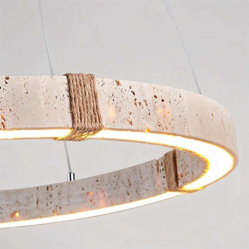 Japandi Circular Brass Chandelier – Ringo