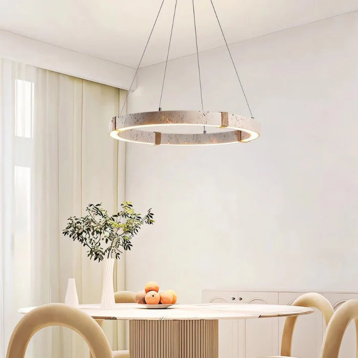Japandi Circular Brass Chandelier – Ringo
