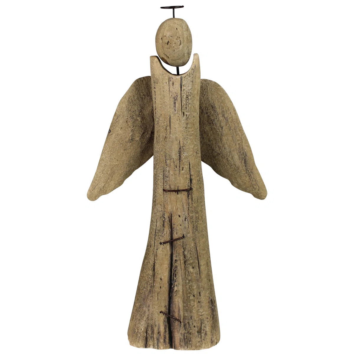 Weathered wood angel with wings
