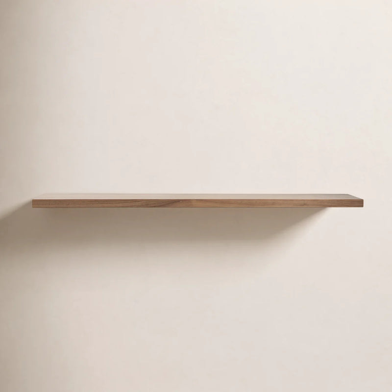 Japandi Long Walnut Floating Shelf - Sherice