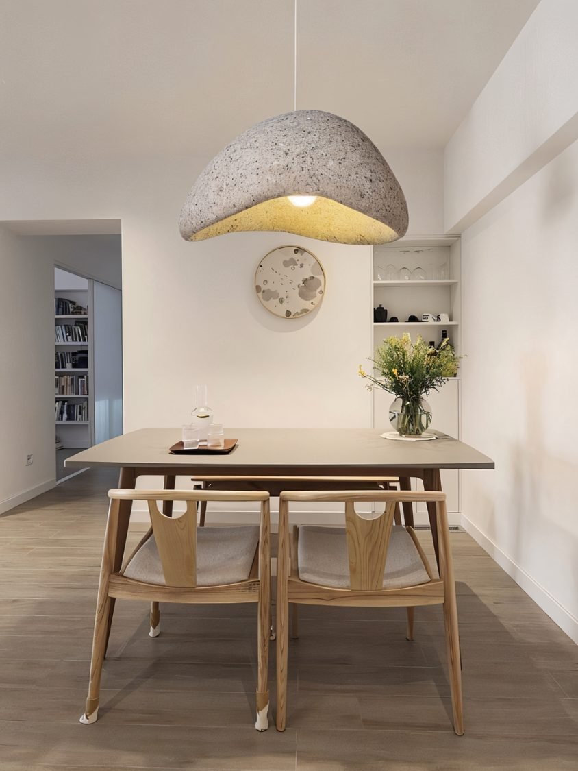 Japandi Textured Beige Pendant Light – Shibui Sand