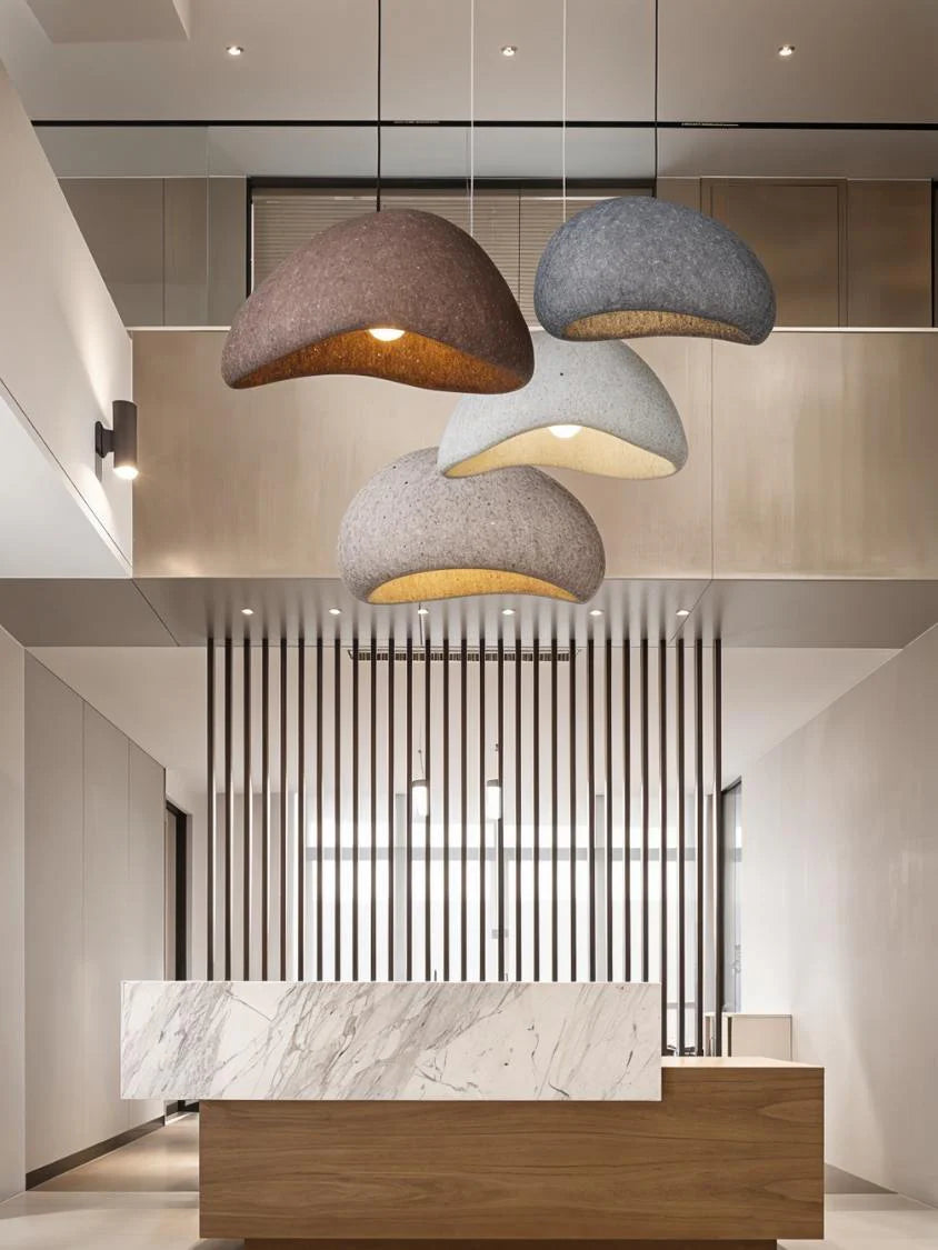 Japandi Textured Beige Pendant Light – Shibui Sand