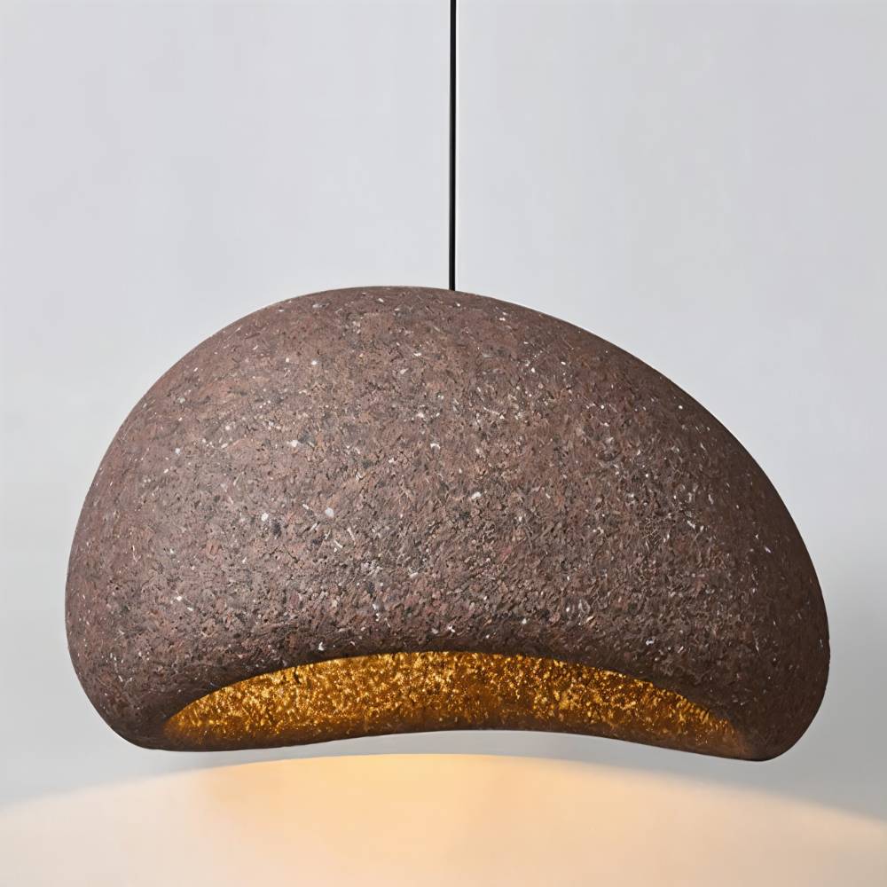 Japandi Textured Beige Pendant Light – Shibui Sand