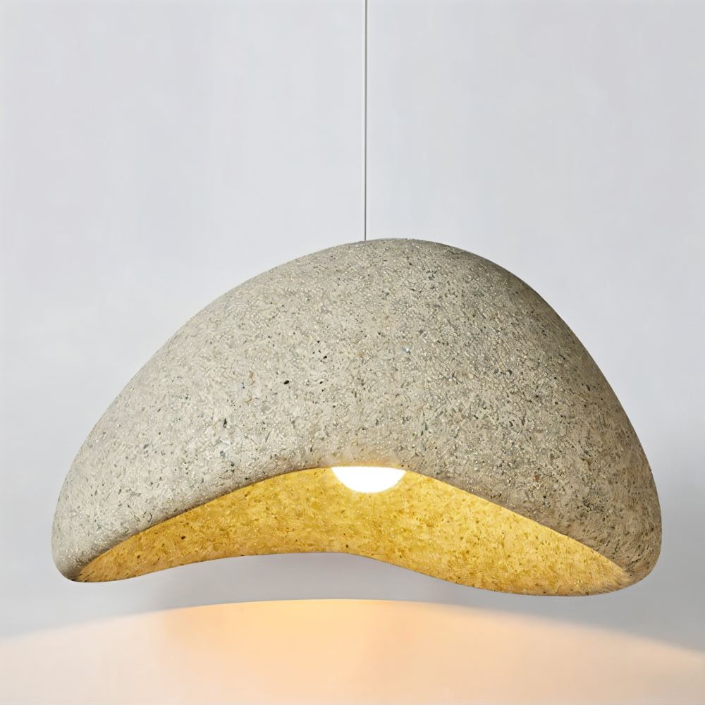 Japandi Textured Beige Pendant Light – Shibui Sand