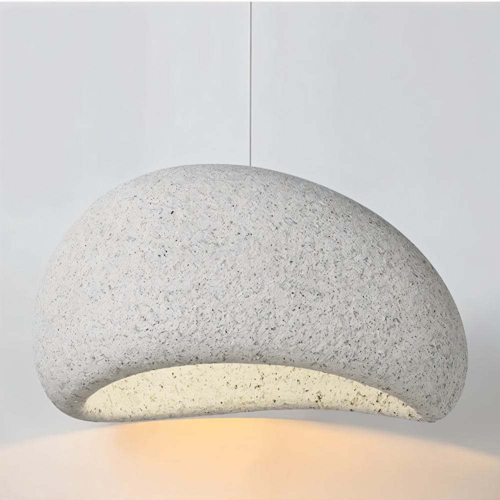 Japandi Textured Beige Pendant Light – Shibui Sand