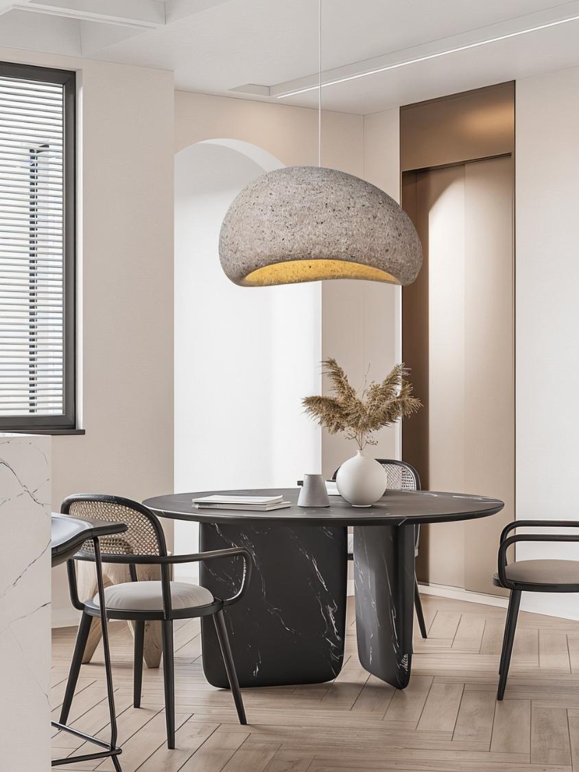 Japandi Textured Beige Pendant Light – Shibui Sand