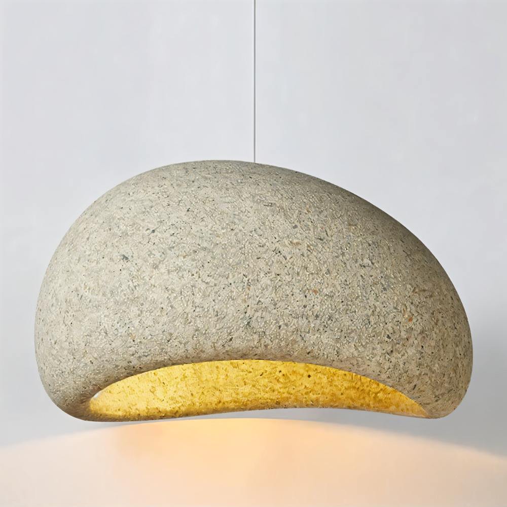 Japandi Textured Beige Pendant Light – Shibui Sand