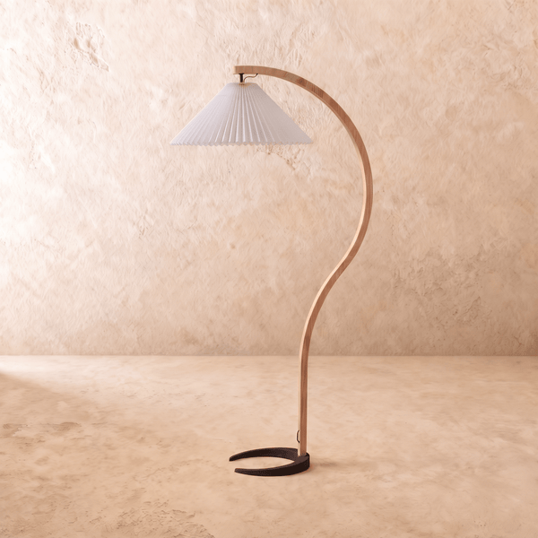 Japandi Beech Wood Floor Lamp - Skiastro
