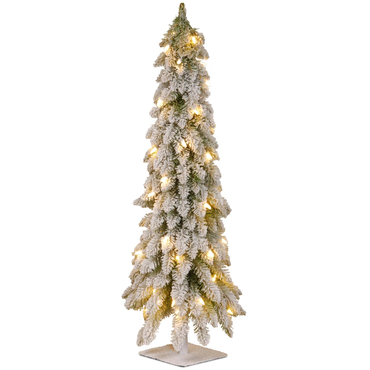 3 ft snowy tree with clear lights