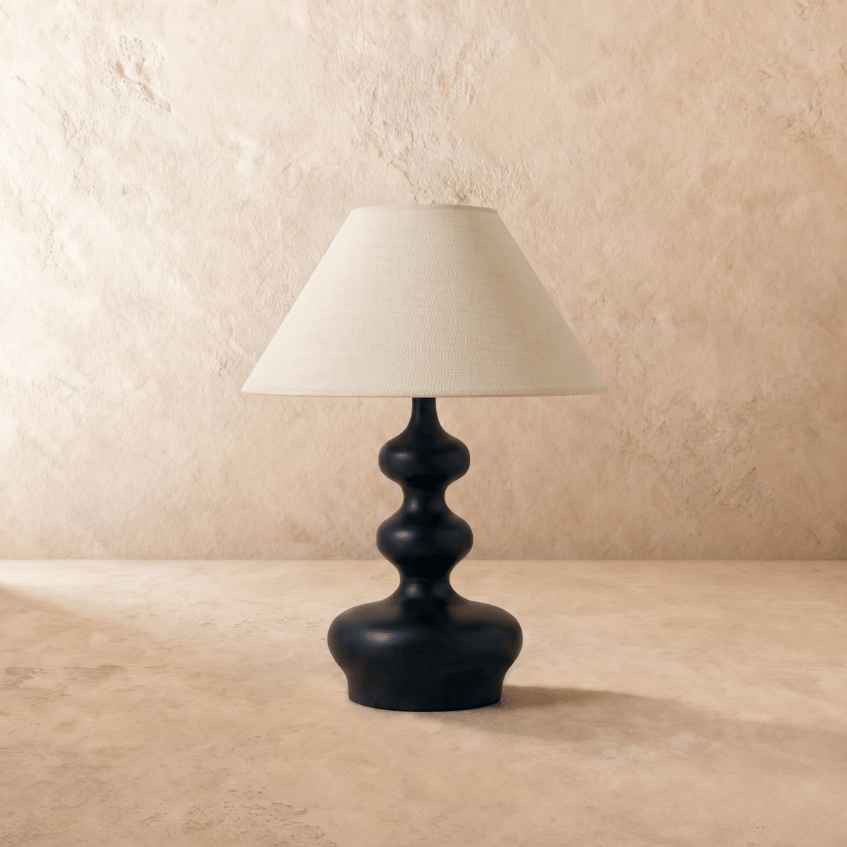 Japandi Solid Wood & Fabric Table Lamp - Thelam – view 2