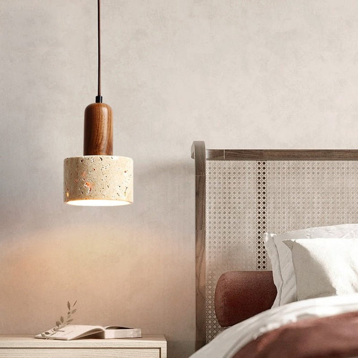 Japandi Travertine Stone Pendant Light – Travertine