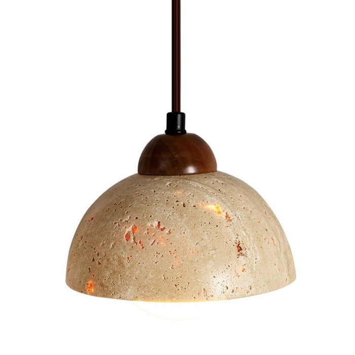 Japandi Travertine Stone Pendant Light – Travertine
